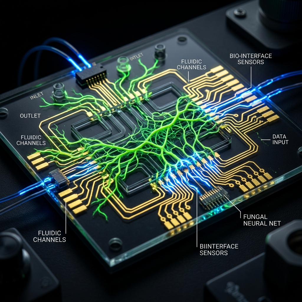 Fungal biosensor chip with electrical signals