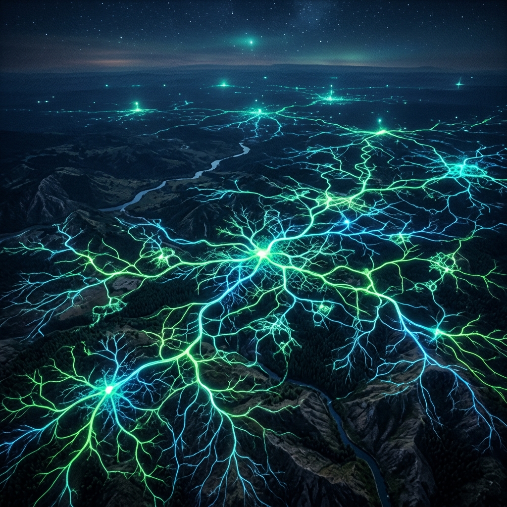 Vast aerial mycelium network spanning the world